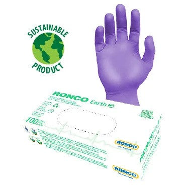 Ronco Earth™ Nitrile Examination Gloves - Violet 3.5mil 100/BX — image 1