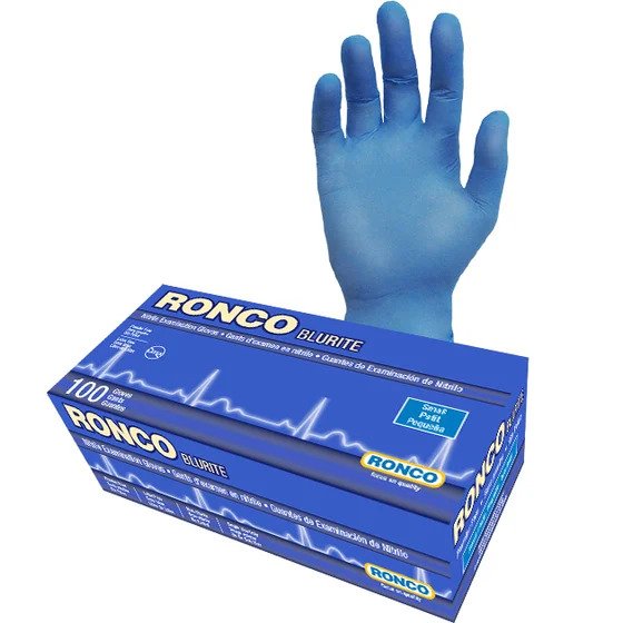 Ronco Blurite™ Nitrile Examination Gloves - Blue 5mil 100/BX — image 1