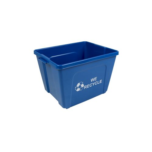Busch Curbside Recycling Bin, Blue 14 gal