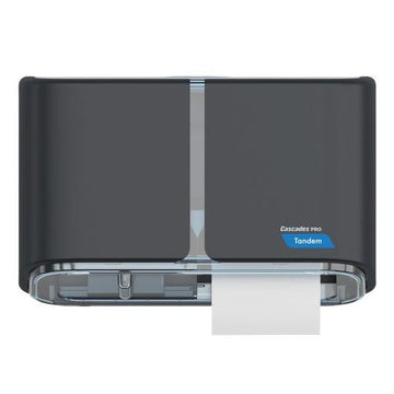 Cascades Pro Tandem® High-Capacity Bath Tissue Dispenser - Dark Grey Horizontal