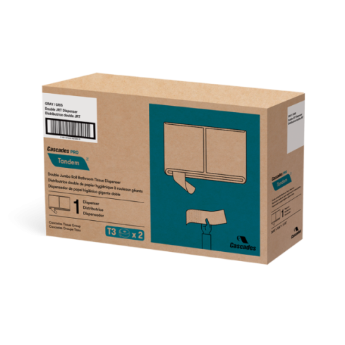 Cascades PRO Tandem® Jumbo Bath Tissue Dispenser - Dark Grey (Double) — image 3