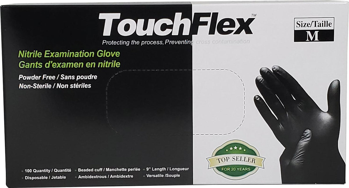 Nitrile Gloves Exam - Black - Medium