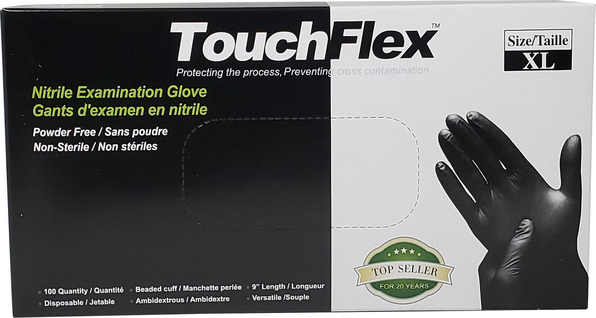 Nitrile Gloves Exam - Black - X-Large