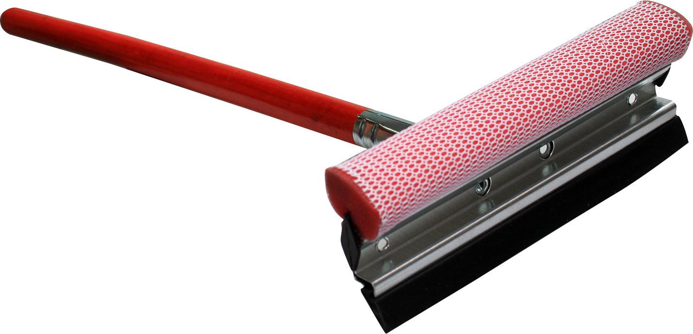 8" Plastic Window Squeegee with Wooden Handle — image 4