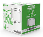 1 Ply Lunch Napkins 1/4 Fold - White - LNAP01