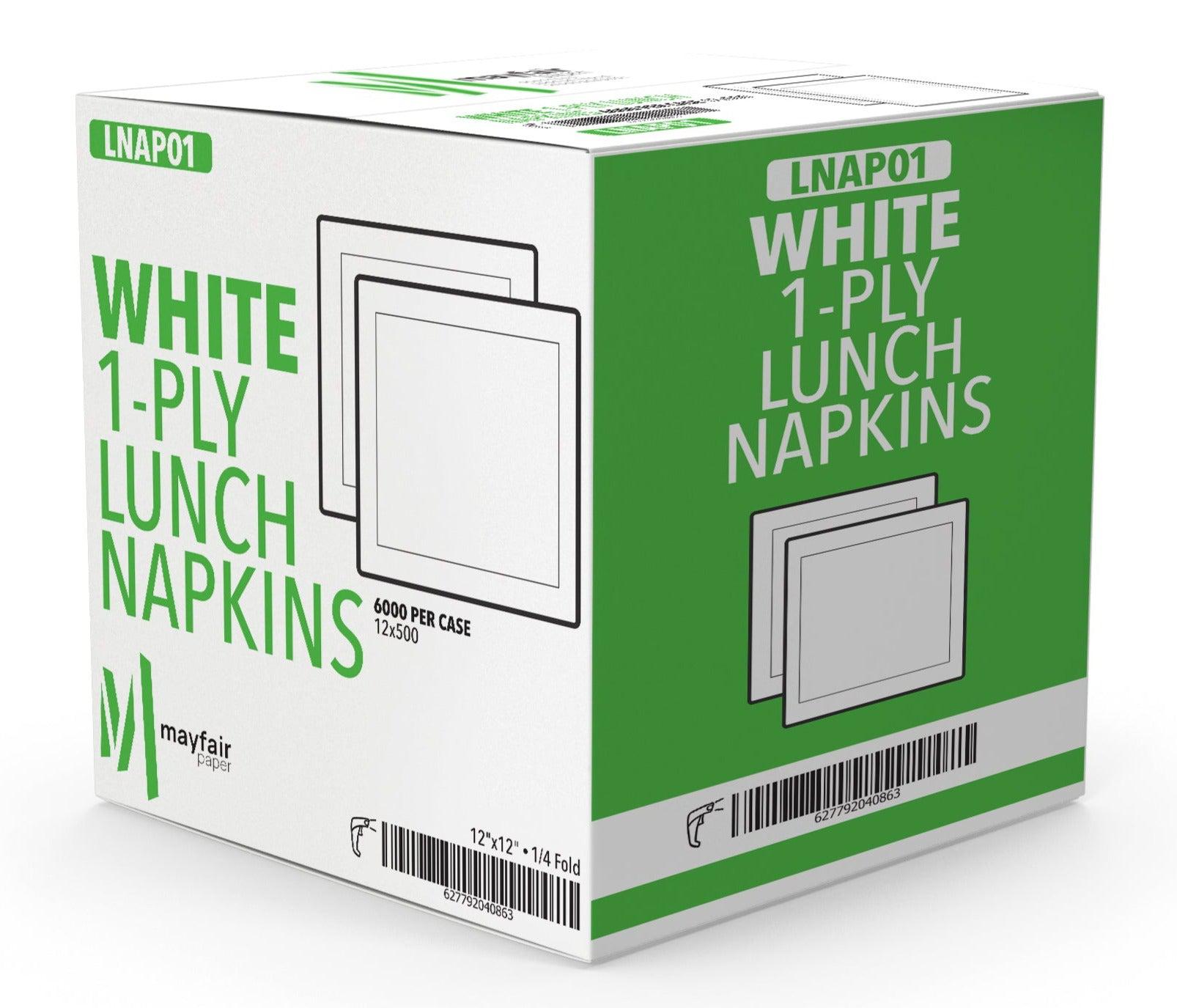 1 Ply Lunch Napkins 1/4 Fold - White - LNAP01 — image 4