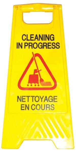 Cleaning in Progress Safety Sign - Yellow