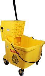 32L Mop Bucket with Side Press Wringer - Yellow