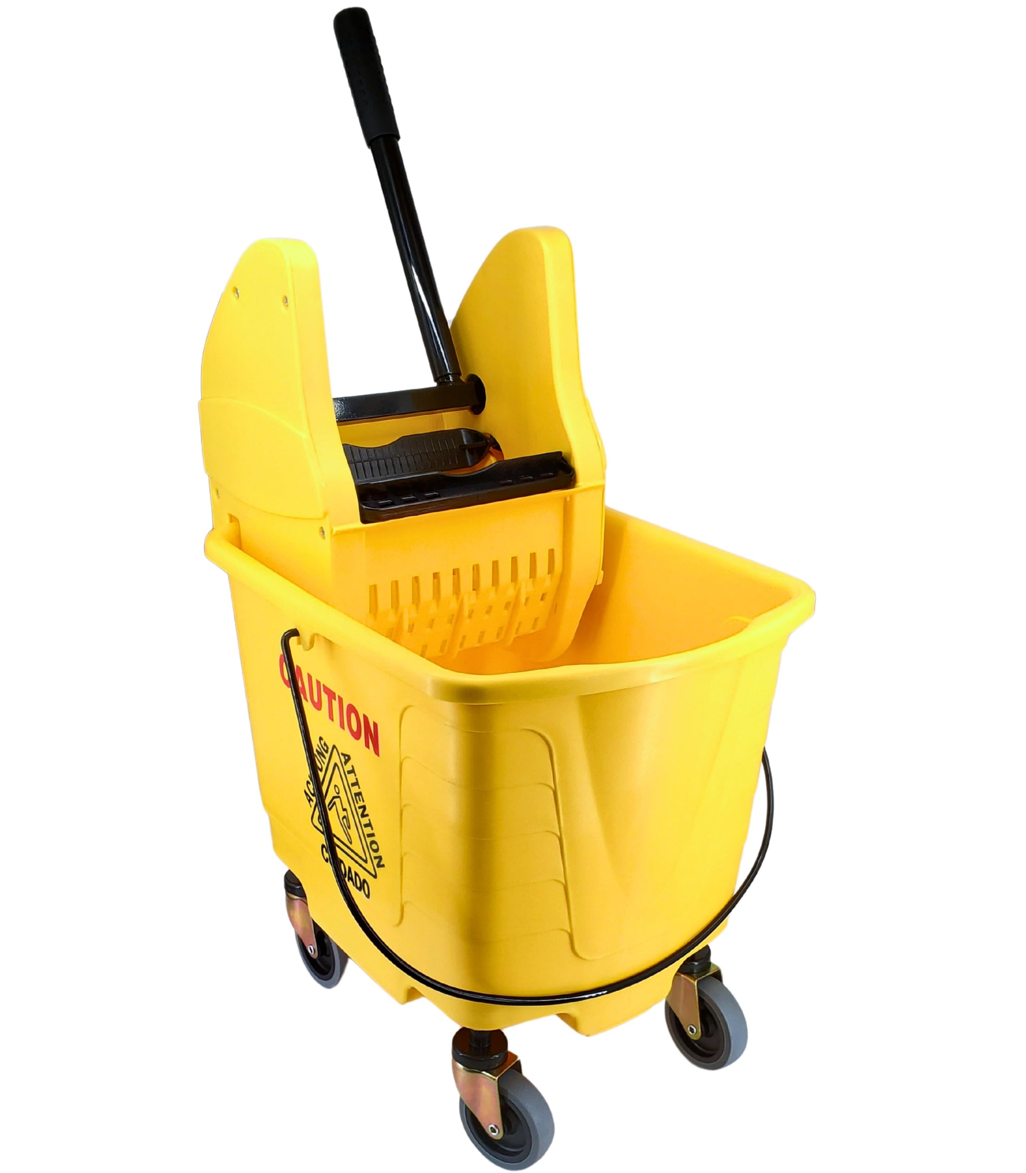 27L Mop Bucket with Down Press Wringer - Yellow — image 1