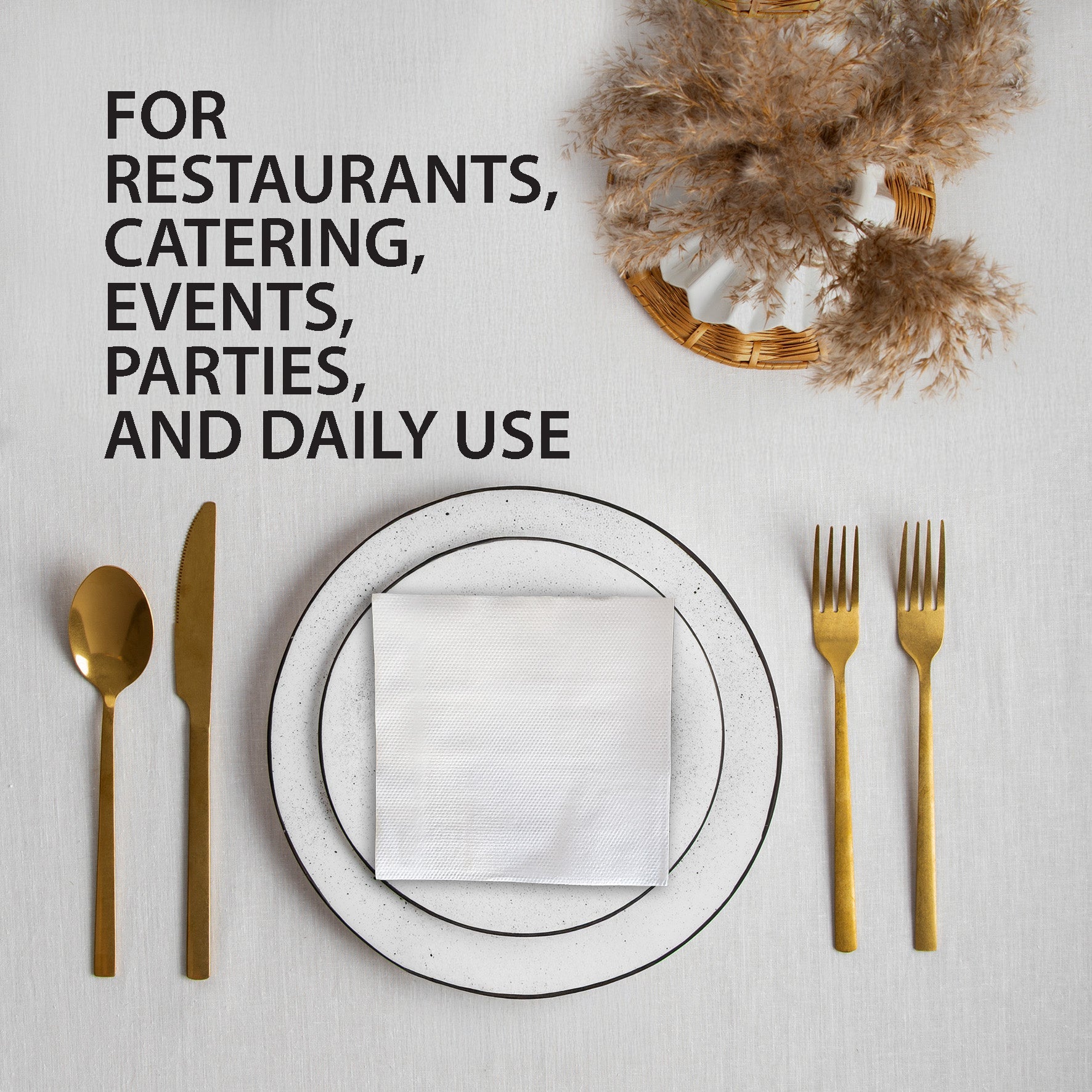 1 Ply Cocktail Napkins 1/4 Fold - White - CNAP01 — image 8