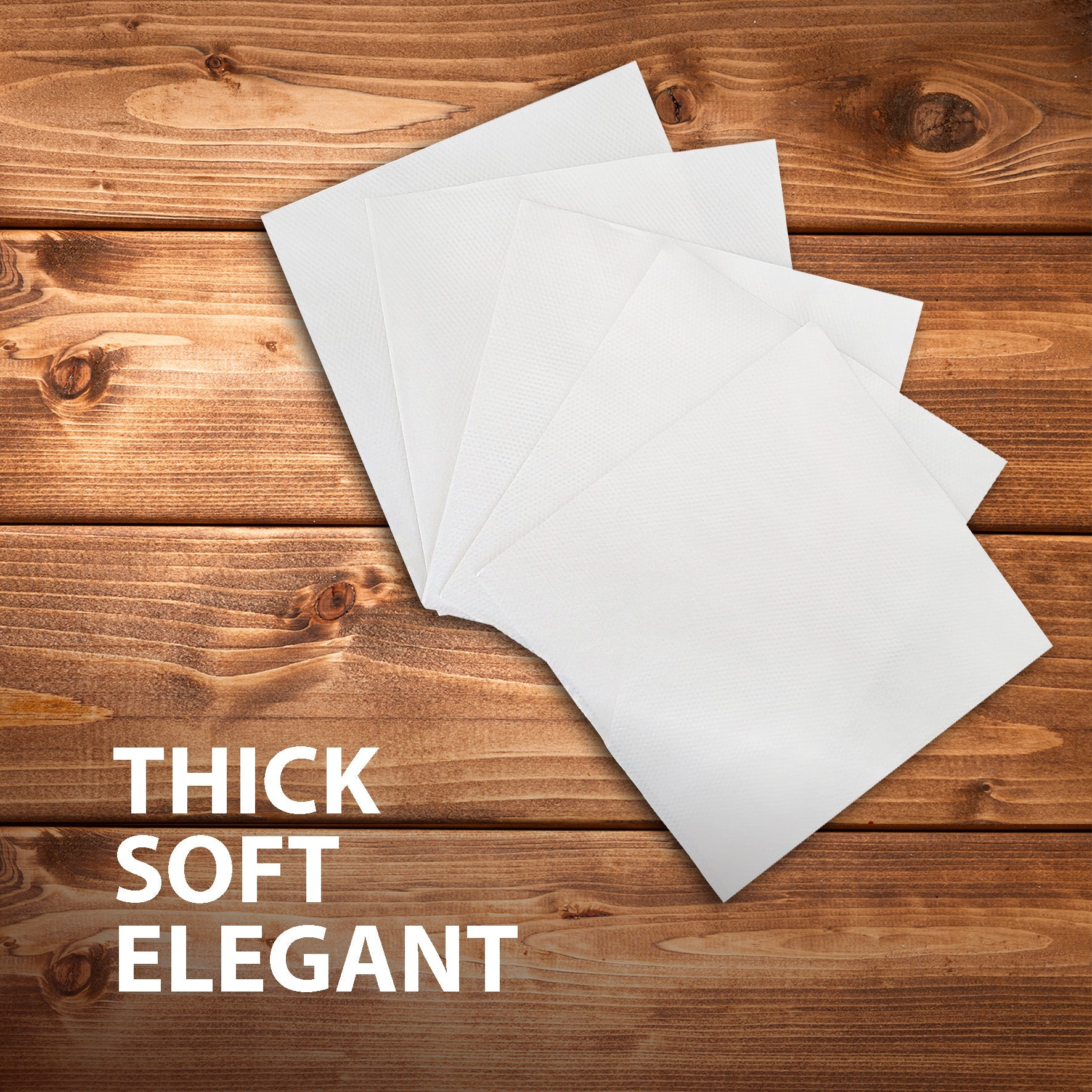 1 Ply Cocktail Napkins 1/4 Fold - White - CNAP01 — image 6