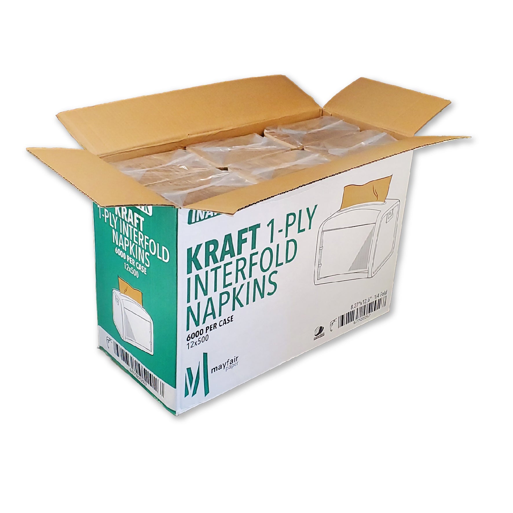 1 Ply Interfold Napkins 1/4 Fold - Kraft - INAP01K — image 3