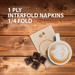 1 Ply Interfold Napkins 1/4 Fold - Kraft - INAP01K