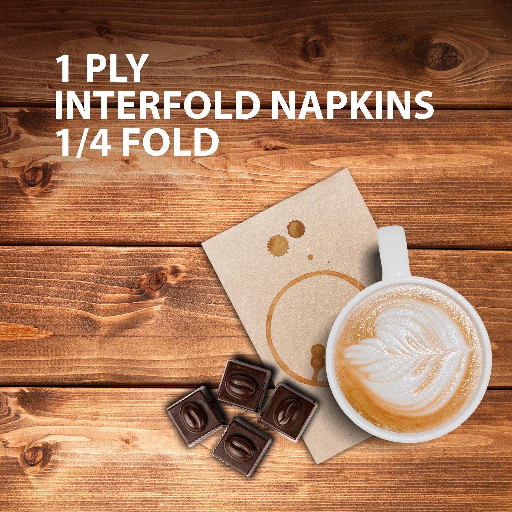 1 Ply Interfold Napkins 1/4 Fold - Kraft - INAP01K — image 6