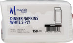 2 Ply Dinner Napkins 1/8 Fold - White DNAP02