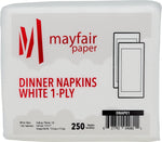 1 Ply Dinner Napkins 1/8 Fold - White - DNAP01