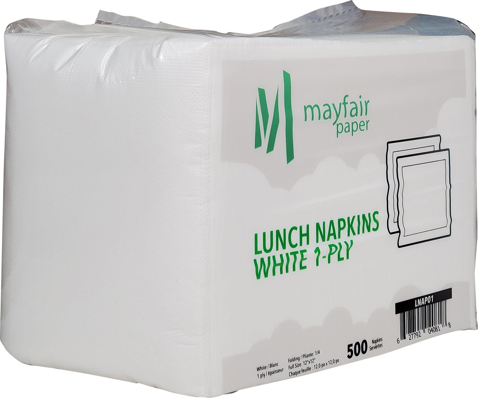 1 Ply Lunch Napkins 1/4 Fold - White - LNAP01 — image 3