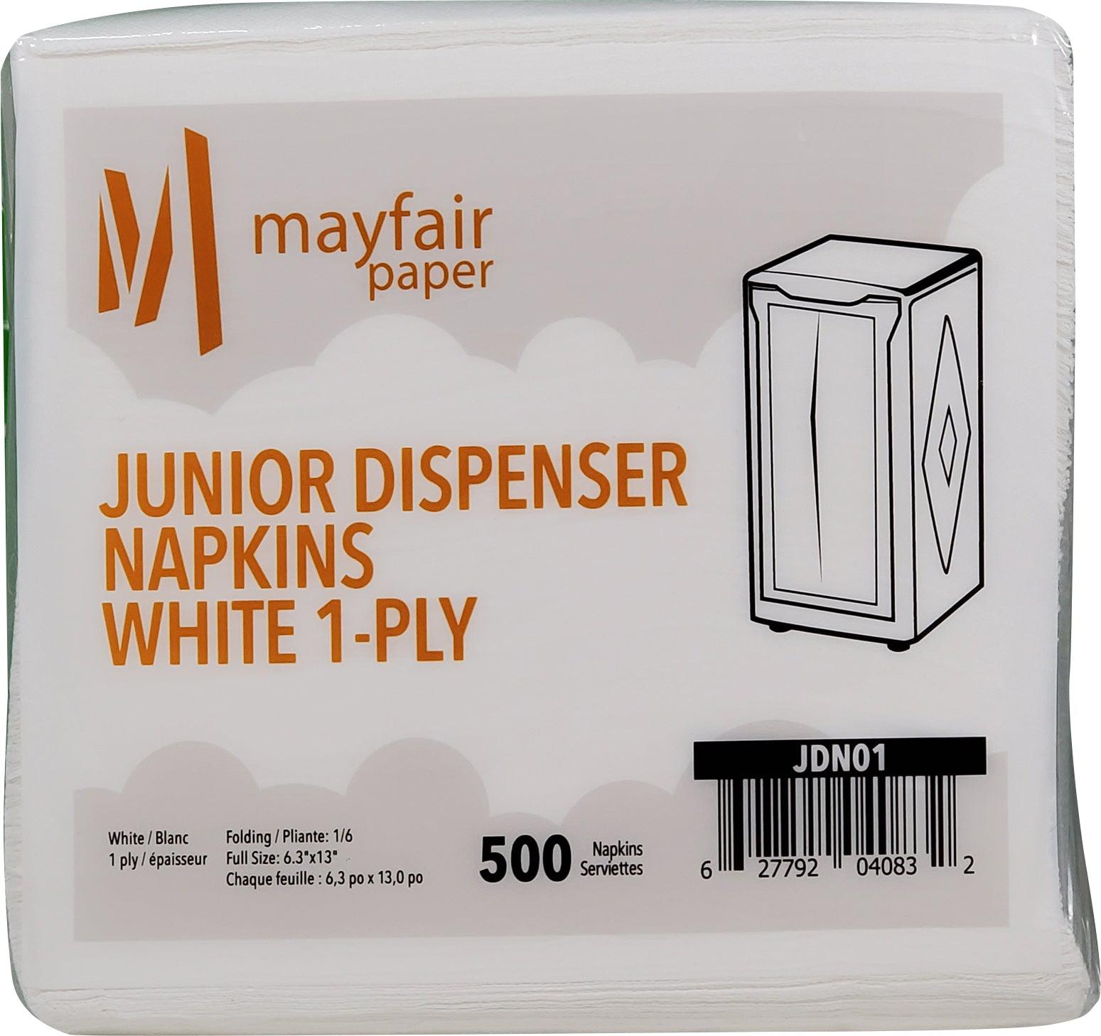 1 Ply Junior Dispenser Napkins 1/6 Fold - White - JDN01 — image 9