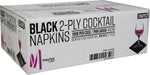 2 Ply Cocktail Napkins 1/4 Fold - Black - CNAP02B