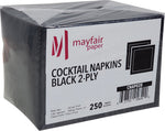 2 Ply Cocktail Napkins 1/4 Fold - Black - CNAP02B