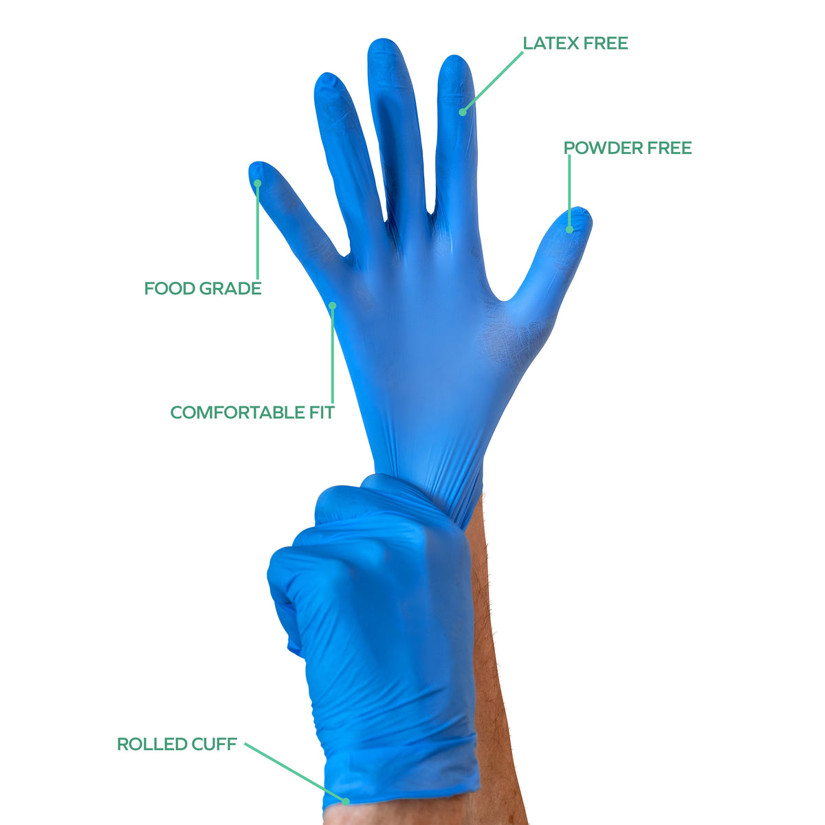 Blue Nitrile Gloves - Large - 600L