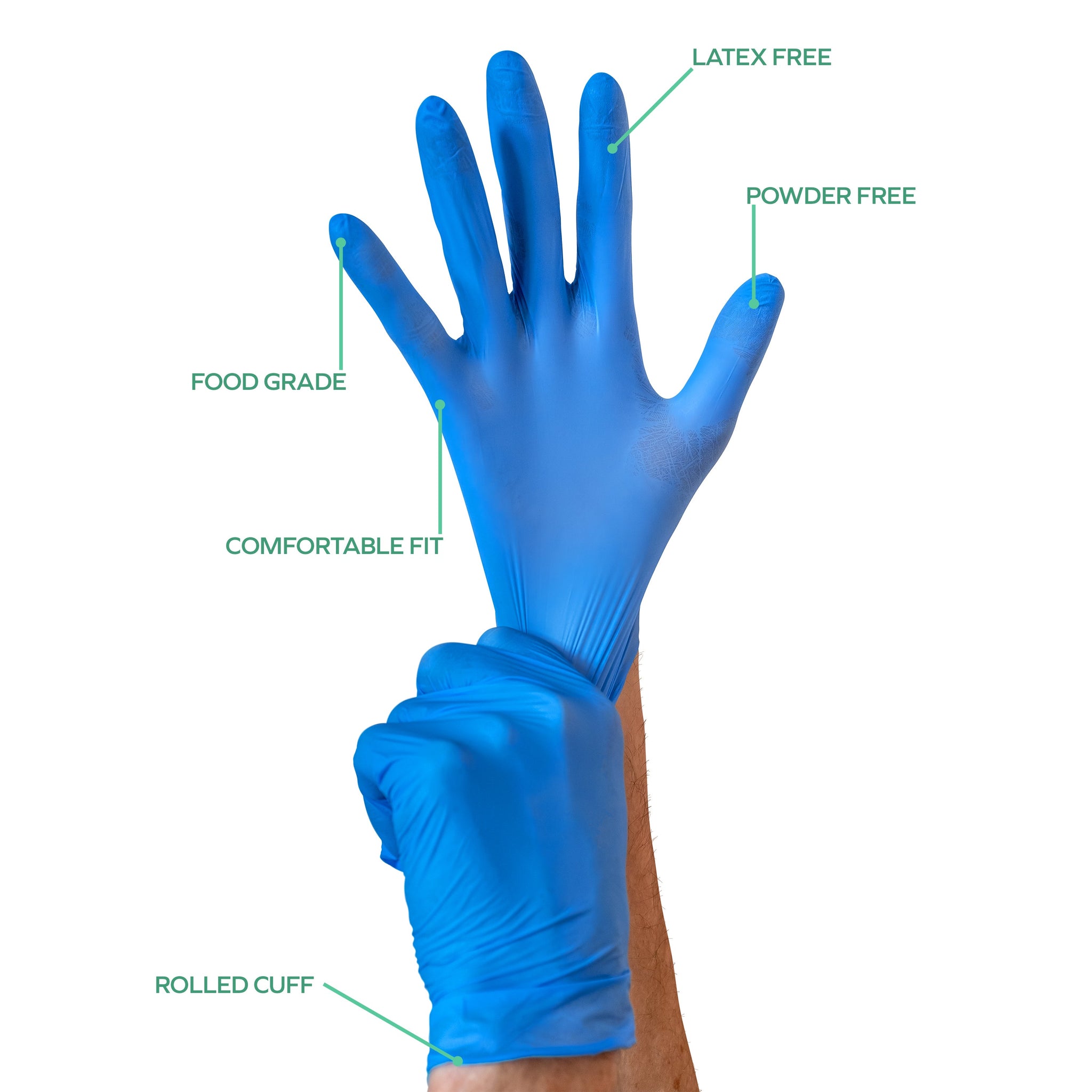 Blue Nitrile Gloves - Small - 600S — image 2