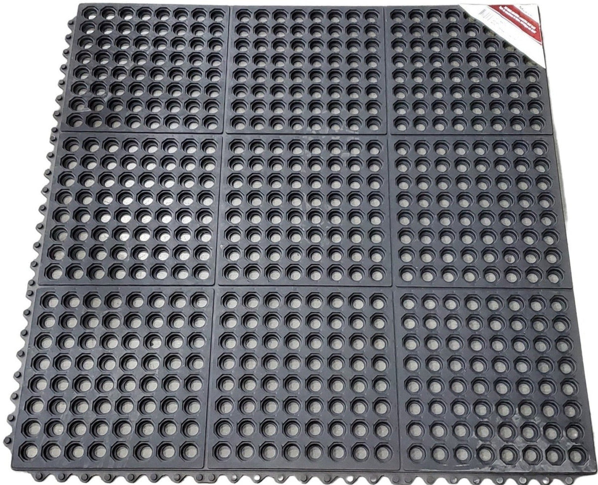 Black Rubber Anti-Fatigue Mat - 36''X36''