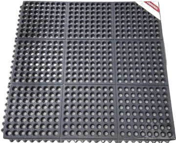 Black Rubber Anti-Fatigue Mat - 36''X36''