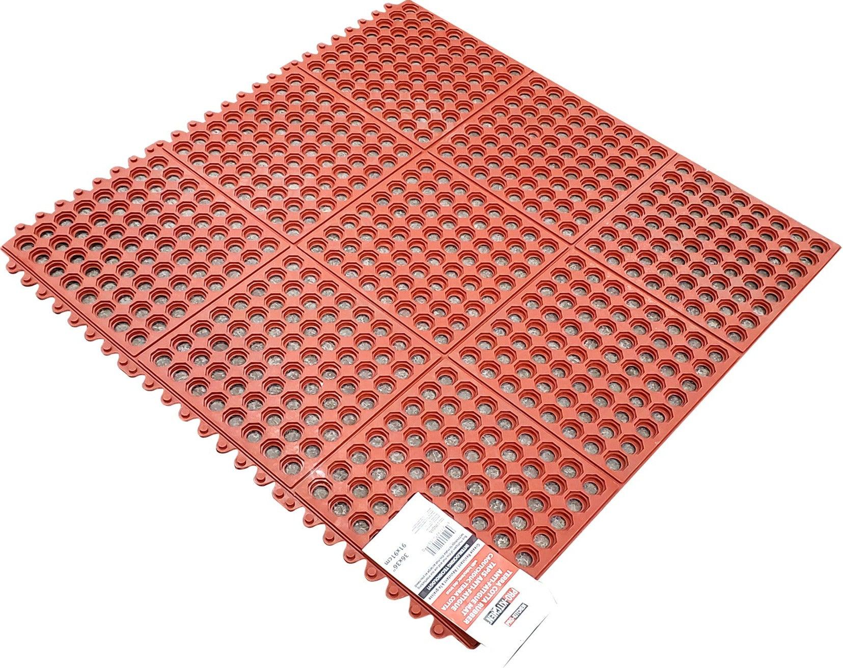 Red Rubber Mat-Terracotta-Grease Resistant-36"x36" — image 1
