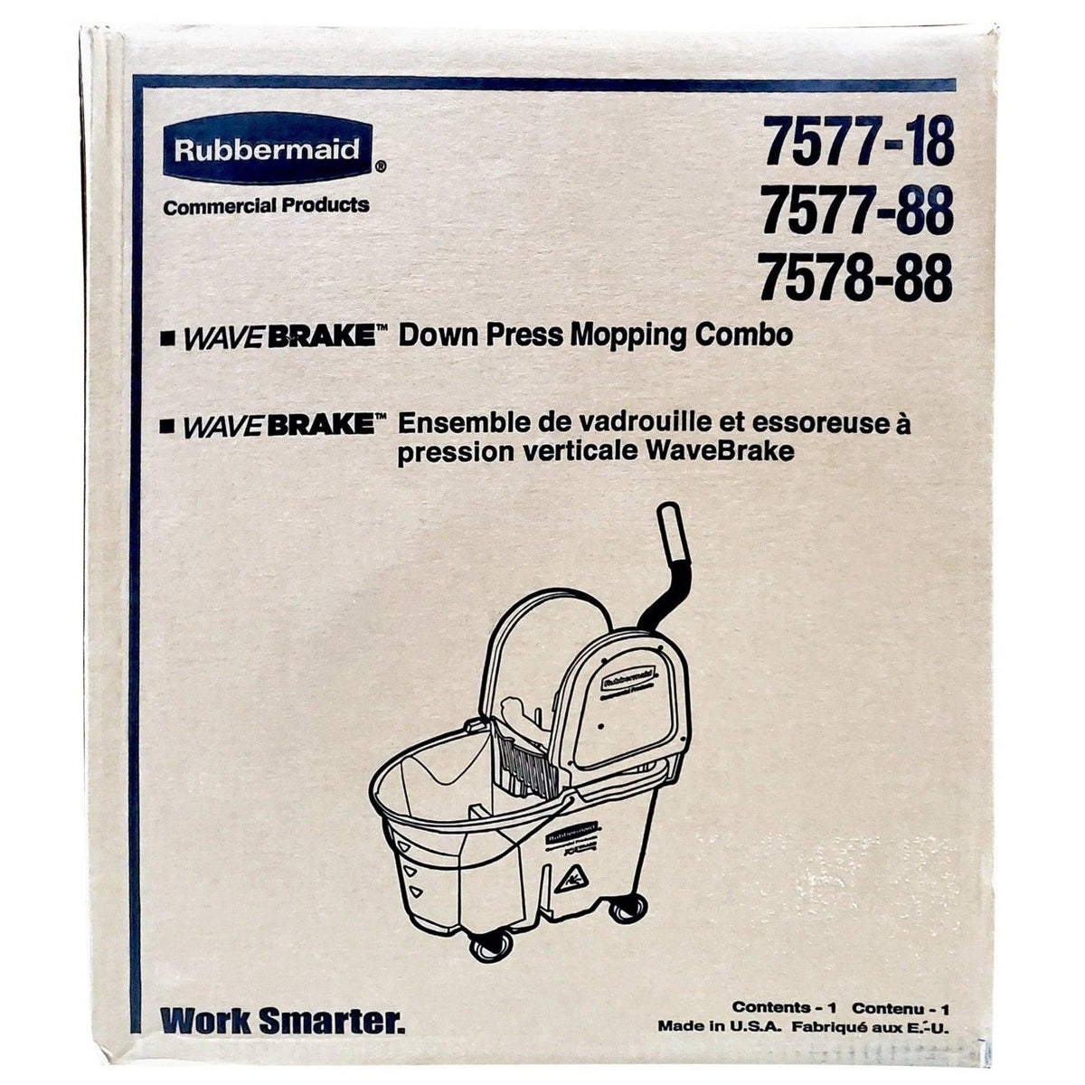 Wavebreak - 35qt Down Press Mop Bucket Wringer - Ru7577