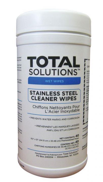 Stainless Steel Cleaner Wipes - 40/TUB