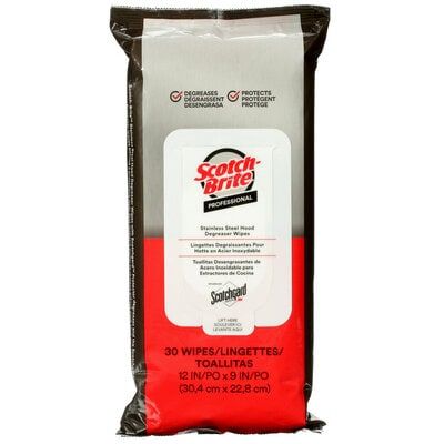 Scotch-Brite™ Stainless Steel Hood Degreaser Wipes - 30 Sheets