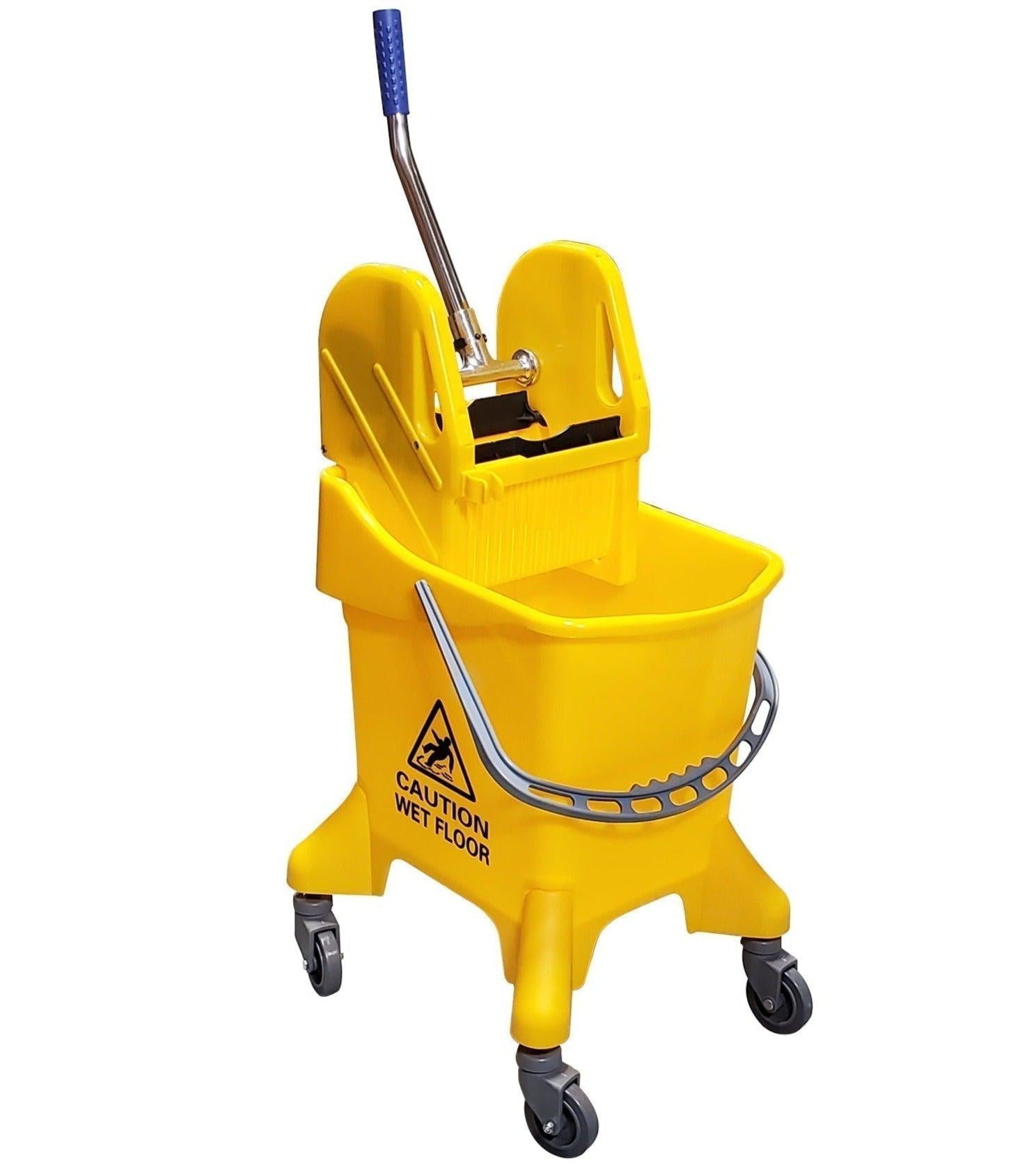 HEAVY - 28L Mop Bucket W/ Down Press Wringer - Yellow — image 2