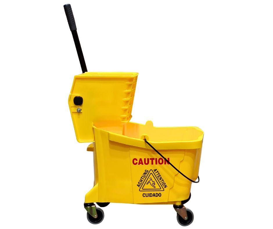 32L Mop Bucket with Side Press Wringer - Yellow — image 7