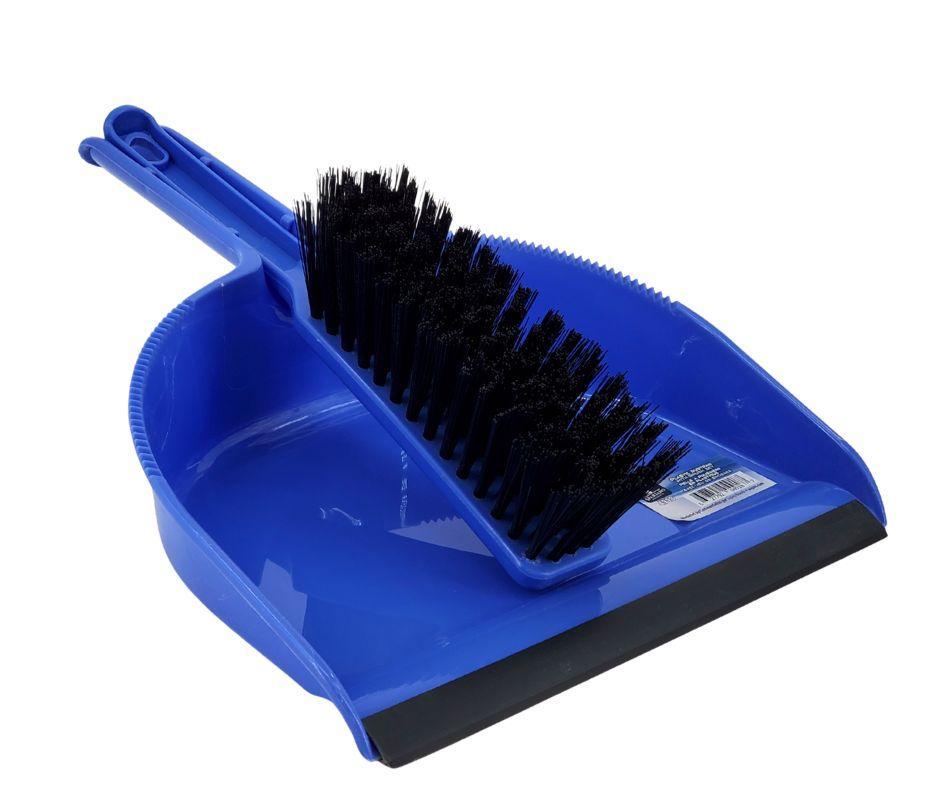 Plastic Dustpan with Brush Set - Blue - 4918 — image 3