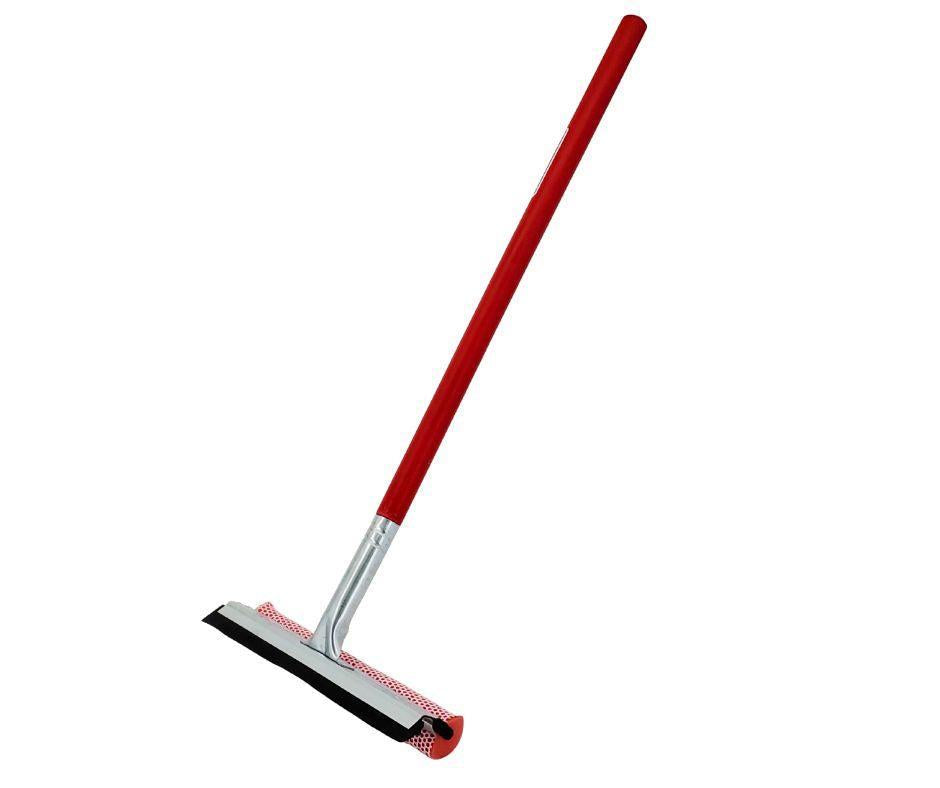 8" Plastic Window Squeegee with Wooden Handle — image 3