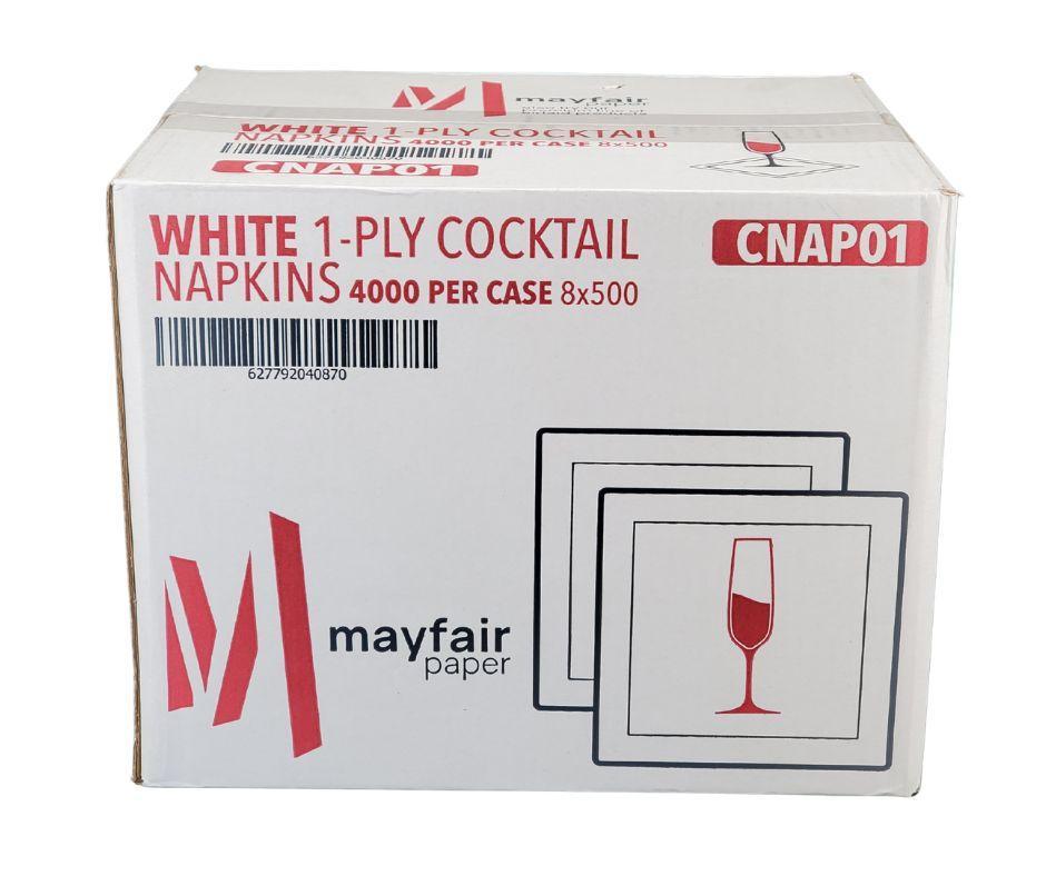 1 Ply Cocktail Napkins 1/4 Fold - White - CNAP01 — image 12