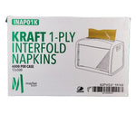 1 Ply Interfold Napkins 1/4 Fold - Kraft - INAP01K