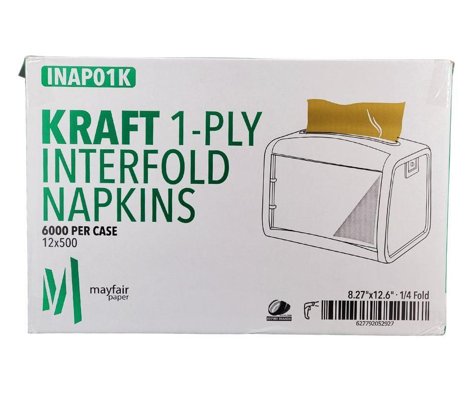 1 Ply Interfold Napkins 1/4 Fold - Kraft - INAP01K — image 9