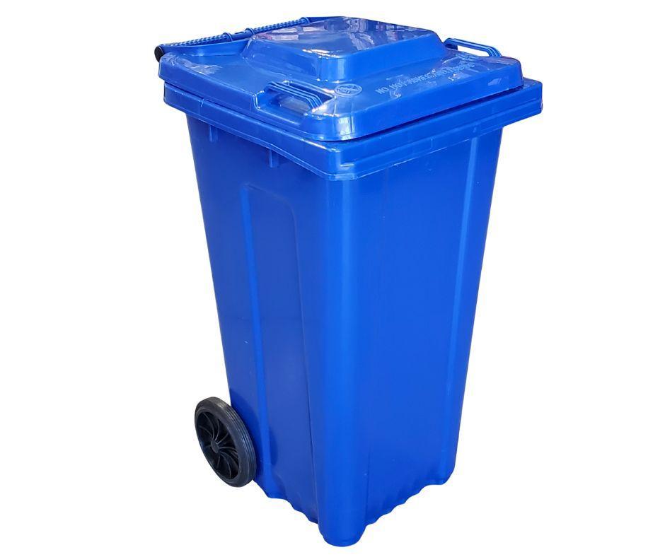 XC - 120L Blue Plastic Recycle Container w/Lid — image 2