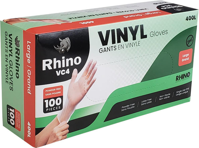 Vinyl Exam Gloves 4mil PF Clear 100/BX
