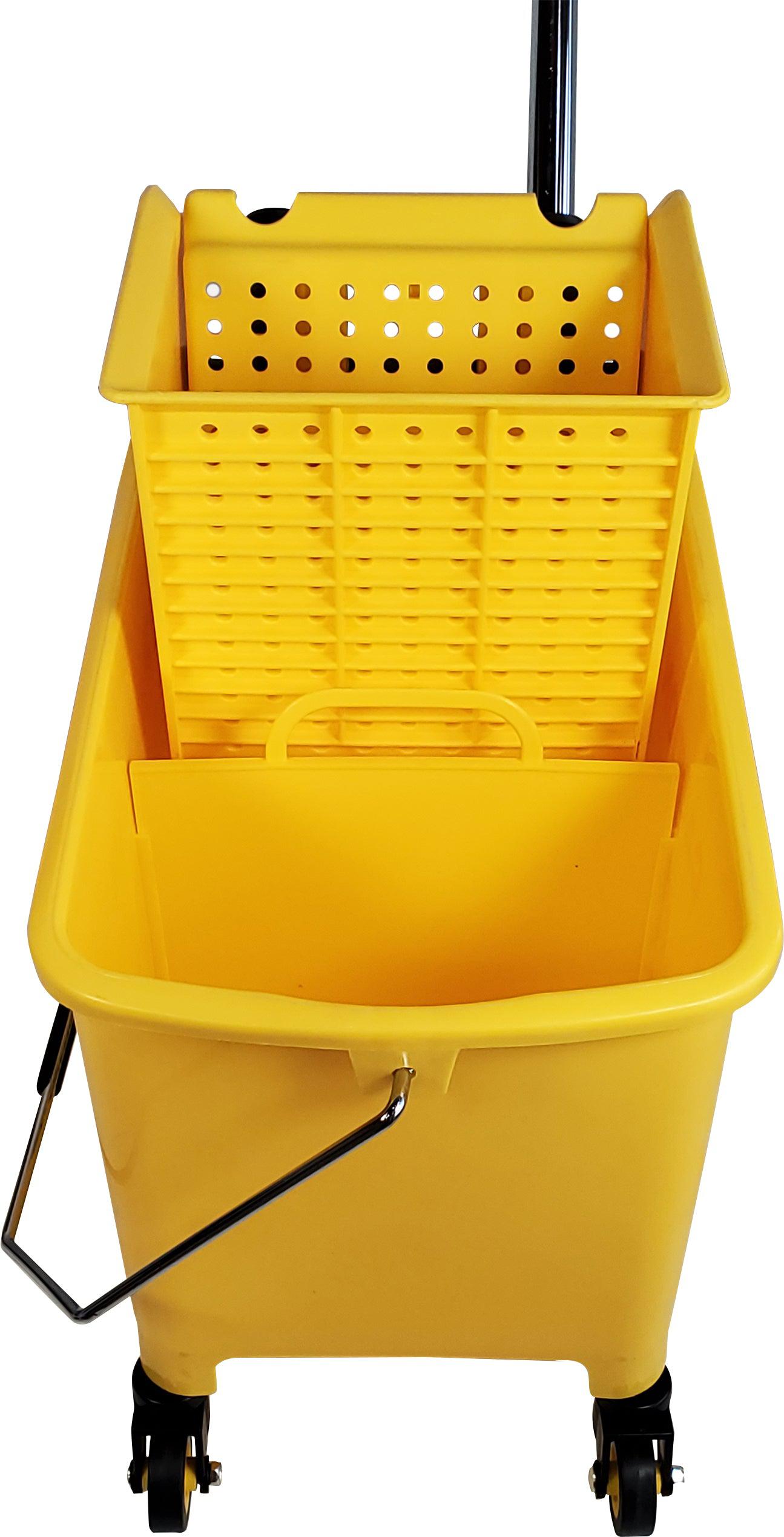 19L Mop Bucket with Down Press Wringer - Yellow — image 4