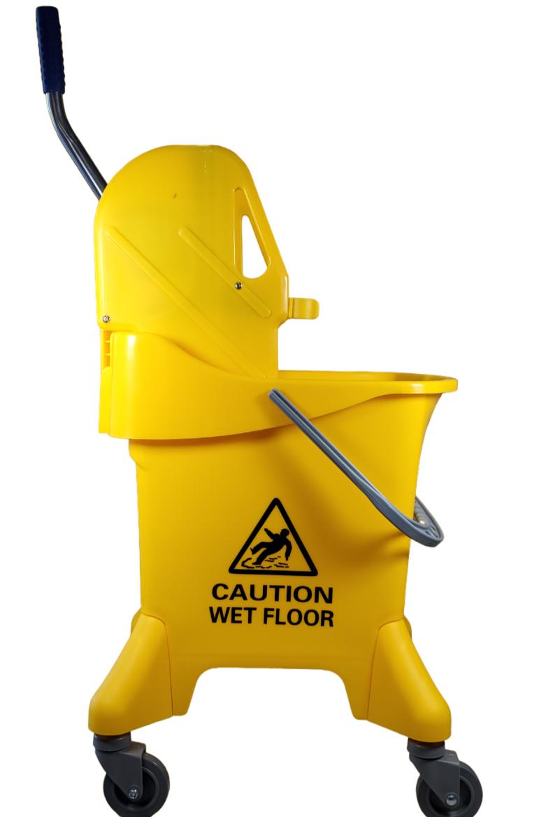 HEAVY - 28L Mop Bucket W/ Down Press Wringer - Yellow — image 1