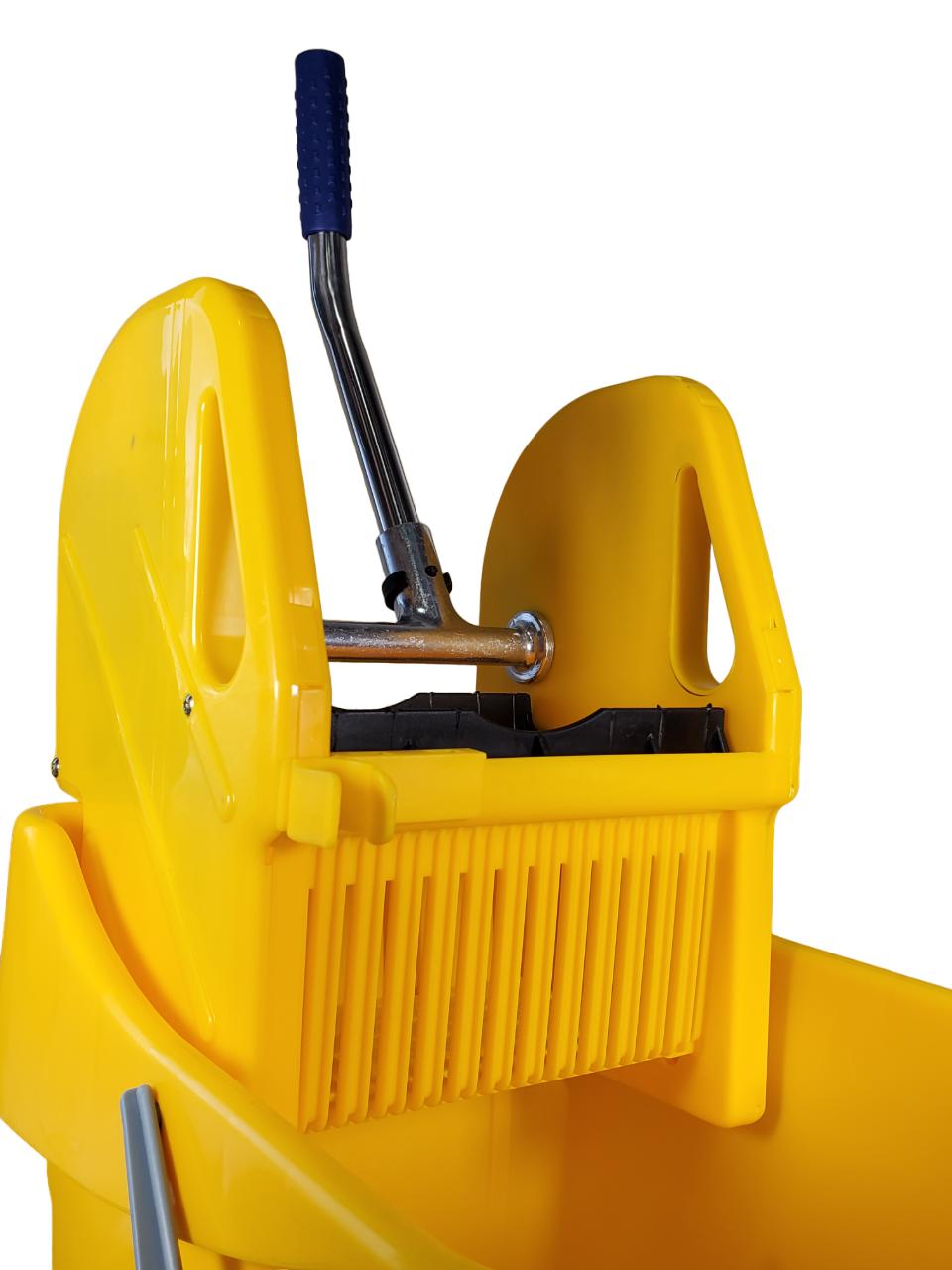 HEAVY - 28L Mop Bucket W/ Down Press Wringer - Yellow — image 6