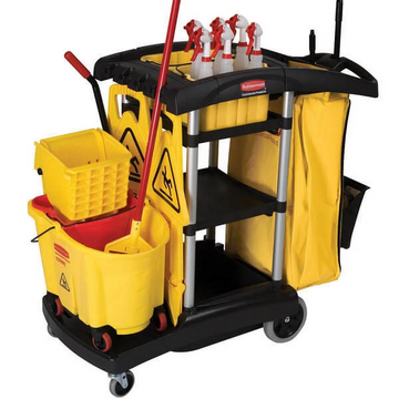 Rubbermaid High Capacity Janitor Cart, Black