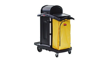 Rubbermaid High Security Janitor Cart, Black